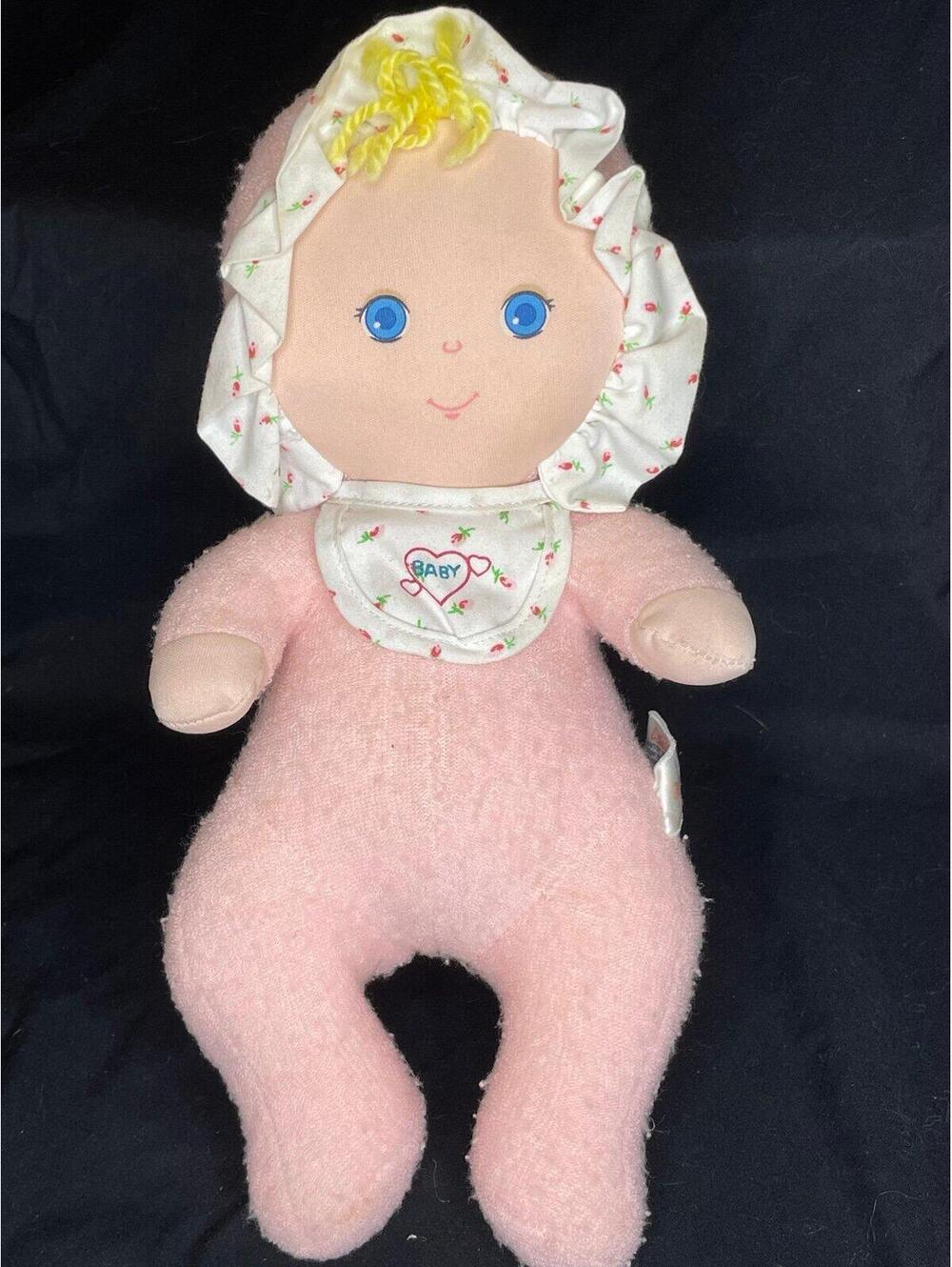 Vintage 1989 Baby Softouch Plush Baby Doll Wamby Inc Pink Nursery Toy